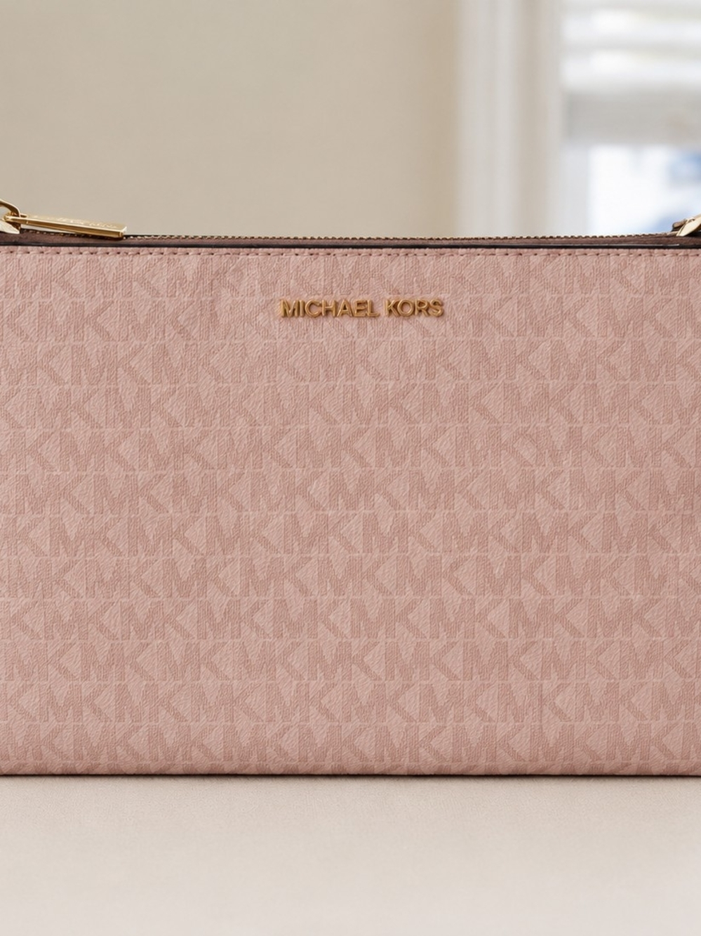 Michael Kors Pink Signature Leather Crossbody Bag